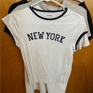 White T-Shirt with New York Print